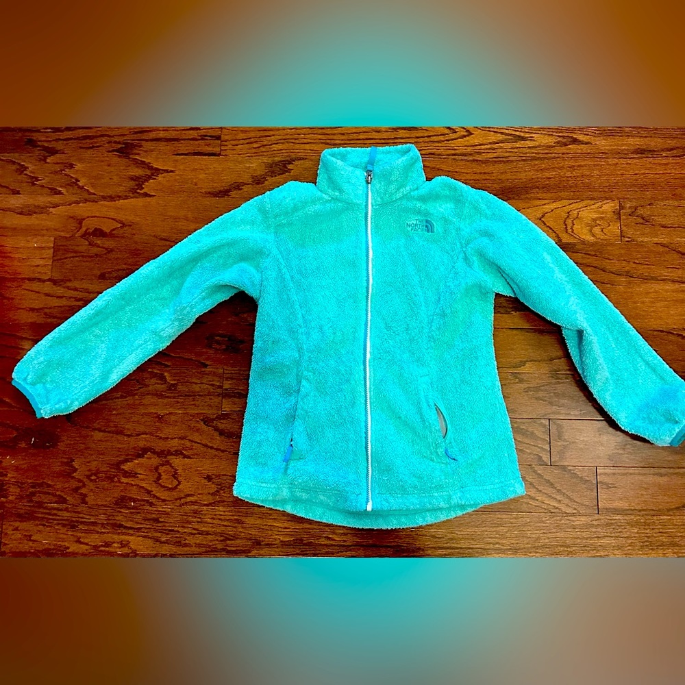 The North Face Osolita Zip Up Fleece Jacket Turquoise Girl’s Large VGUC